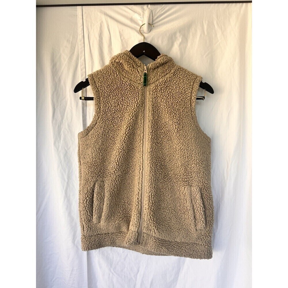 MINI BODEN SHERPA FLEECE VEST Girls Size 11-12Y Hooded Floral Lining Full Zip